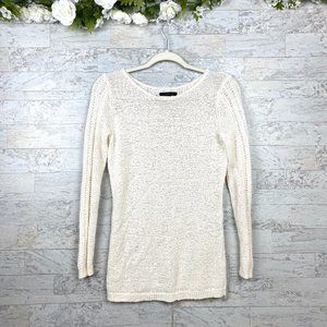 Rachel Zoe White Long Sleeve Knit Sweater
